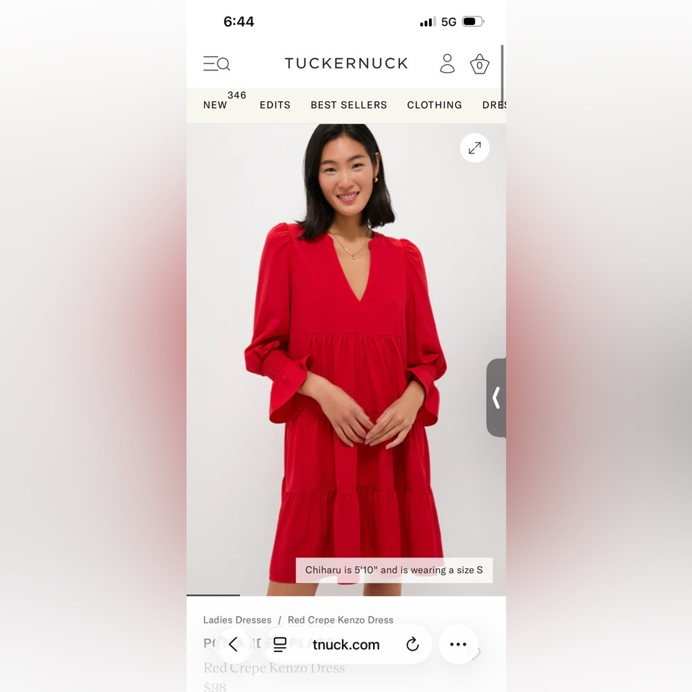 Pomander Place by Tuckernuck Red Crepe Kenzo Dress Size Small